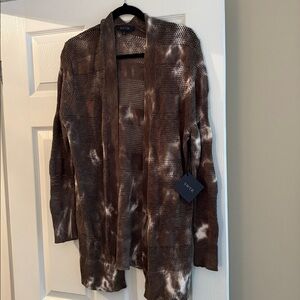 Brown Tie-Dye Women's Cardigan